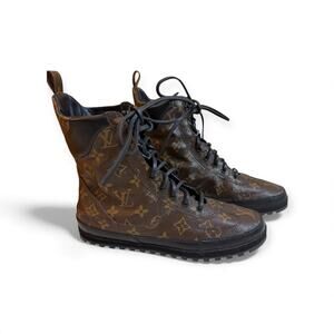 Louis Vuitton Eldorado Monogram Combat Boots 38.5 – NIB, Rare, Discontinued
